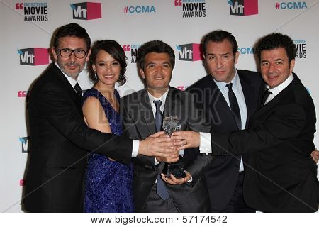 Michel Hazanavicius, Berenice Bejo, Thomas Langmann, Jean Dujardin, Ludovic Bource at the 17th Annual Critics' Choice Movie Awards, Palladium, Hollywood, CA  01-12-12