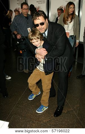 Ty Simpkins and Russell Crowe at 