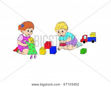 boy and girl play