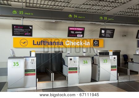 Interior Of Katowice International Airport - Pyrzowice, Poland.
