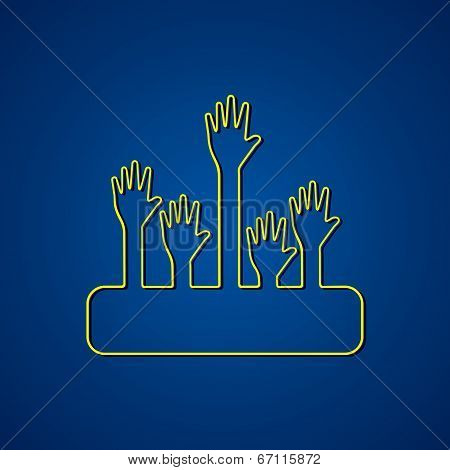 Helping hand design background stock vector