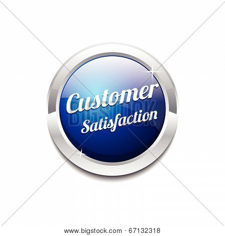 Customer Satisfaction Blue Vector Icon