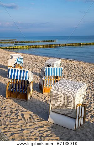 Beach chairs at the Baltic Sea