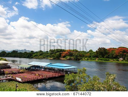 Kanchanaburi, Thailand - May 23, 2014:view Over River Kwai, Kanchanaburi Province, Thailand.