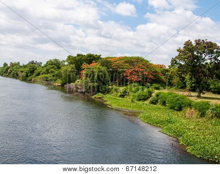 Kanchanaburi, Thailand - May 23, 2014:view Over River Kwai, Kanchanaburi Province, Thailand.