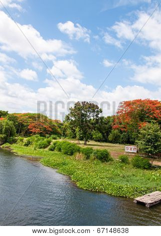 Kanchanaburi, Thailand - May 23, 2014:view Over River Kwai, Kanchanaburi Province, Thailand.