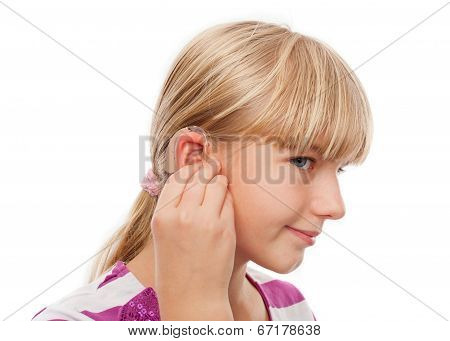 Hearing Aid And A Girl