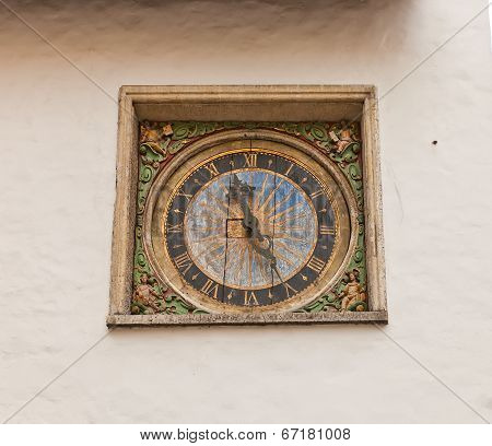 Clock (1684) Of Holy Spirit Church In Tallinn, Estonia