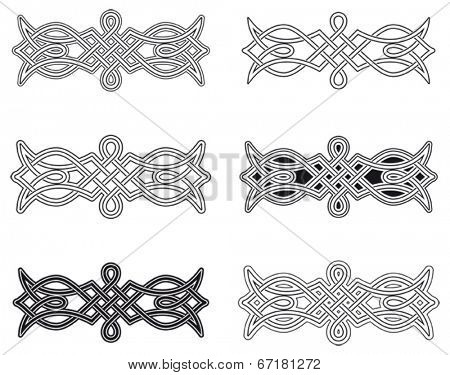 Celtic knot six different arrangements
