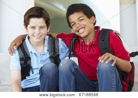 Pre teen boys at school