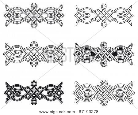Celtic knot six different arrangements