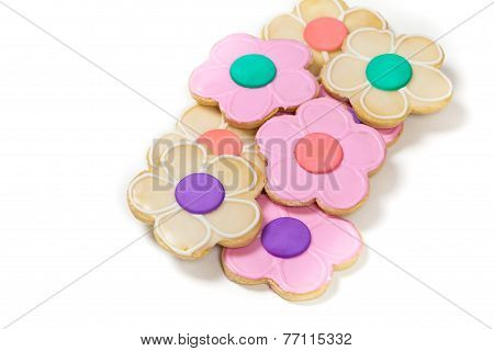 Easter sugar cookies shaped like flowers