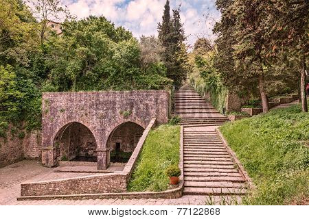 antique Fonte di Docciola in Volterrra, Tuscany, Italy
