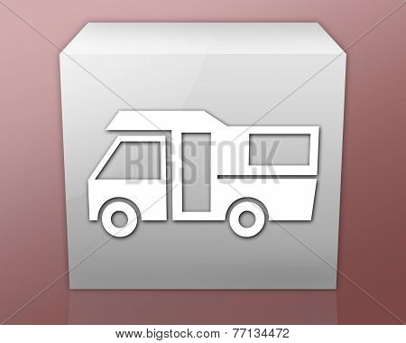 Icon, Button, Pictogram Motorhome