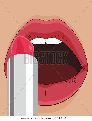 Lips With A Lipstick