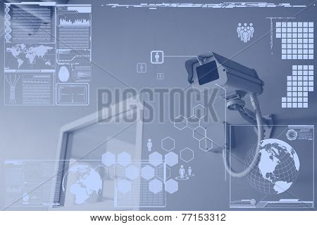 Cctv Camera Or Surveillance Technology On Screen Display