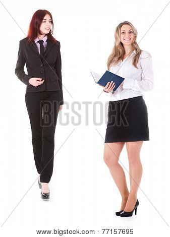 The image of young secretary with note-book