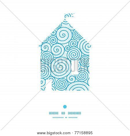 Vector abstract swirls house silhouette pattern frame