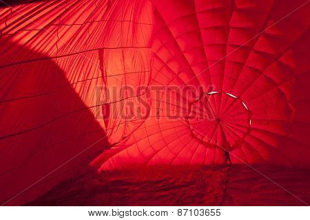 Inside in hot air balloon