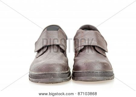 Old Black Safety Shoe For Worker