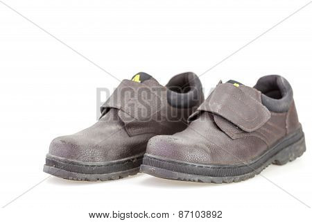 Old Black Safety Shoe For Worker