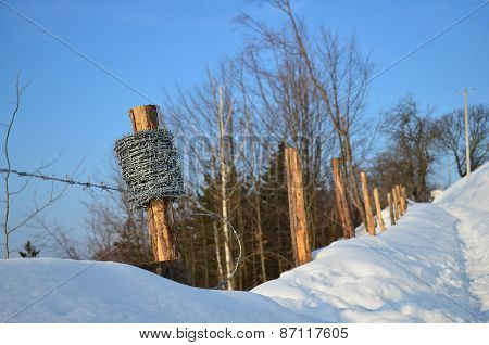 Half Done Barbed Wire Fence