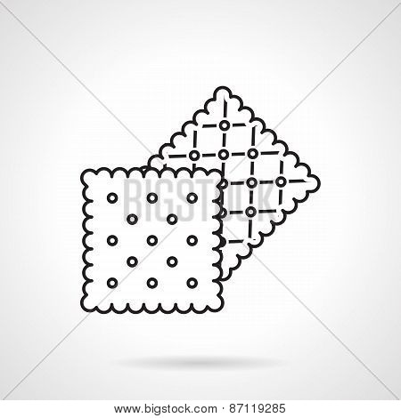 Crisp cookie black line vector icon
