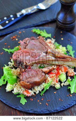 Roast Lamb with couscous and mint