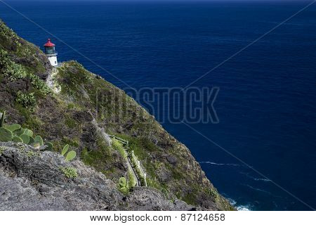 Makapuu Lighthouse On Ohau Island In Hawaii