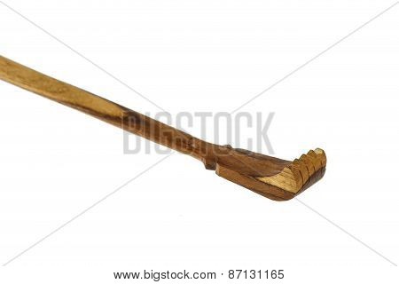 Thai Handcraft Of Wooden Backscratcher, Isolated On White