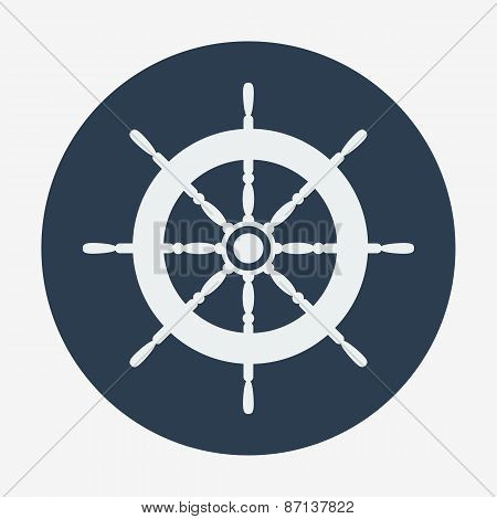 Pirate icon, helm of ship. Flat design vector illustration.
