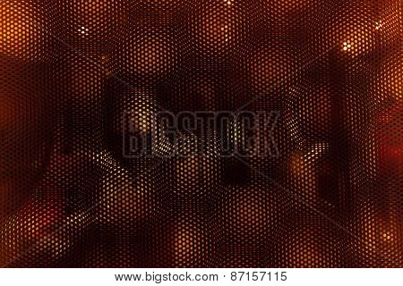 Black Steel Mesh And Orange Lighting Abstract Background