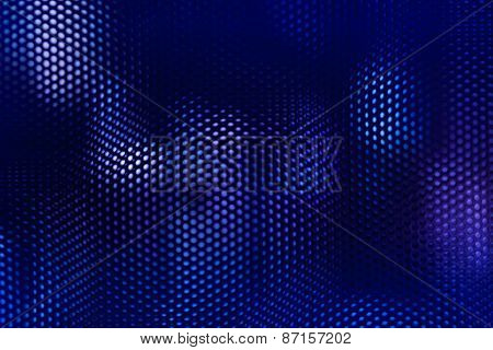 Black Steel Mesh And Blue Lighting Abstract Background