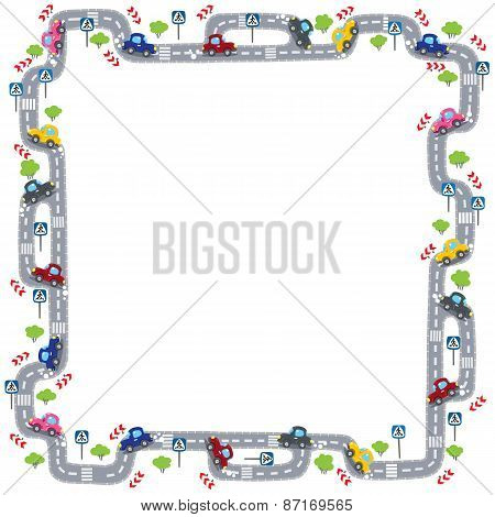 Frame with road