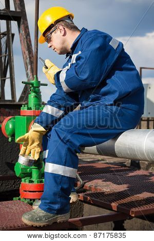 Worker on the oil field