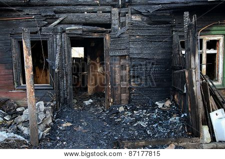 Conflagration. Burnt  House