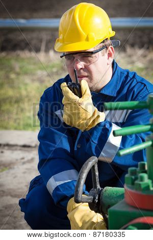 Worker on the oil field