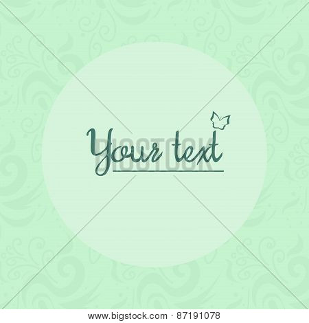 Patterned background with text and butterfly