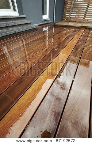 Wet Outdoor Decking Surface