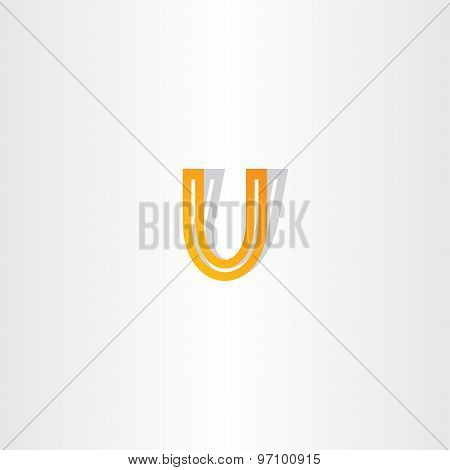 Letter U Orange Icon Design