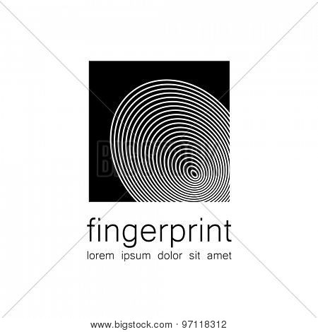 Fingerprint - the template for a logo. Symbol fingerprint - a sign of identification, preservation and protection.