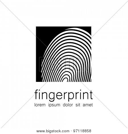 Fingerprint - the template for a logo. Symbol fingerprint - a sign of identification, preservation and protection.