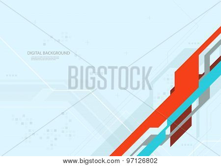 Abstract Digital Technology Flat Background