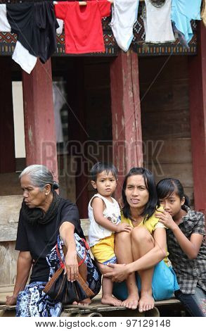 Portrait Of A Poor Torajan Family
