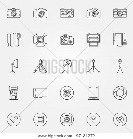 Photography icons set