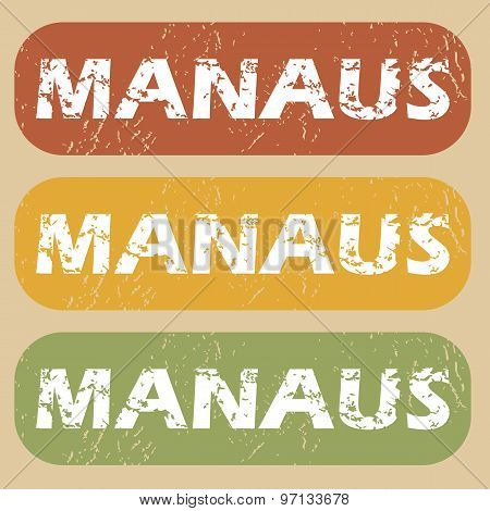 Vintage Manaus stamp set