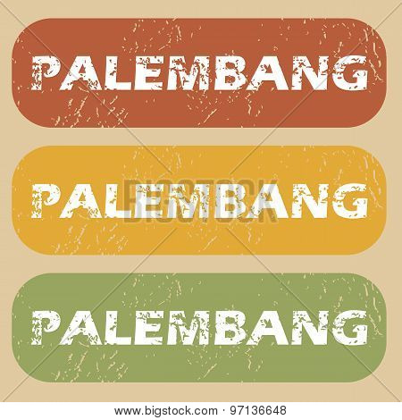 Vintage Palembang stamp set