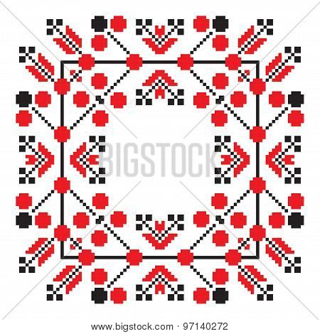 Ethnic Ornament Mandala Geometric Patterns In Red Color