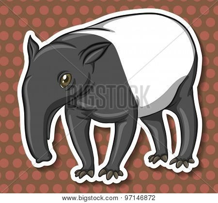 ant-eater on brown polkadot background