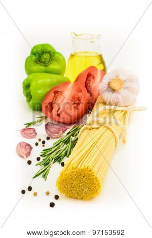 Dried Pasta With Vegetables And Olive Oil